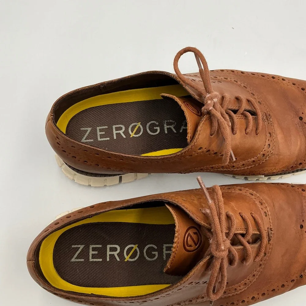 Cole Haan Zerogrand Wingtip Oxford British Tan‎ Leather Mens Shoes C23579